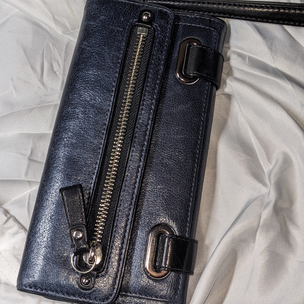 Y2k Coach Blue Leather Wallet